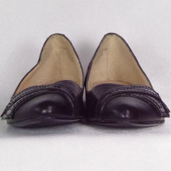 NINE WEST size 6M NW7SPLENDOR black point-toe ballet flats leather uppers - Picture 7 of 16